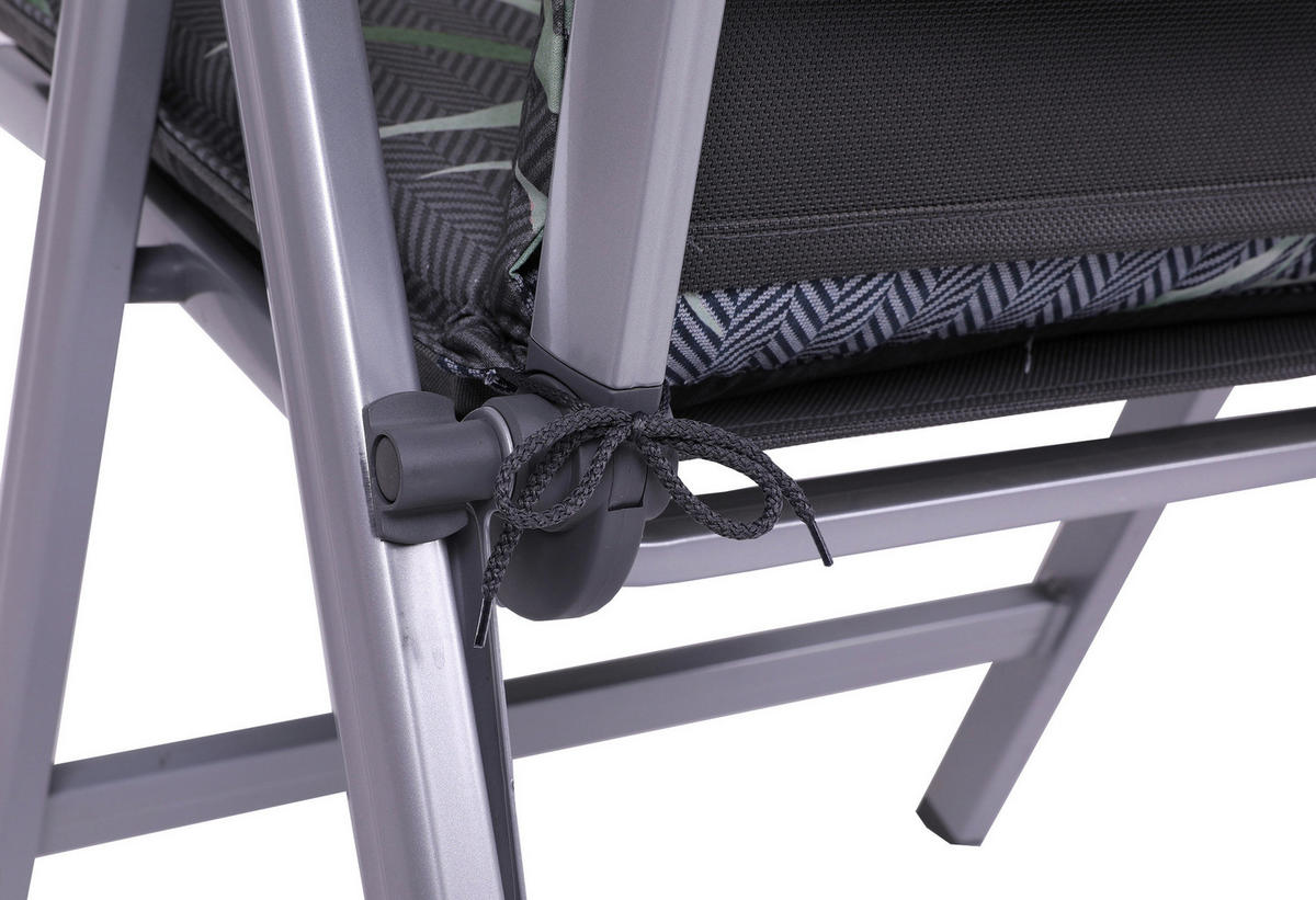 SESSELAUFLAGENSET Blätter  - Anthrazit, Design, Textil (50/7/108cm)