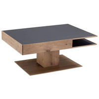 COUCHTISCH in Holz, Glas 105/75/46 cm  - Eichefarben/Anthrazit, Design, Glas/Holz (105/75/46cm) - Valnatura
