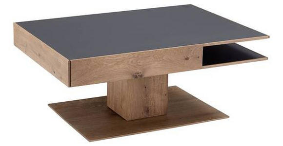 COUCHTISCH in Holz, Glas 105/75/46 cm - Eichefarben/Anthrazit, Design, Glas/Holz (105/75/46cm) - Valnatura