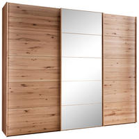 SCHWEBETÜRENSCHRANK 250/217/67 cm 3-türig Buchefarben  - Buchefarben, Natur, Glas/Holz (250/217/67cm) - Linea Natura