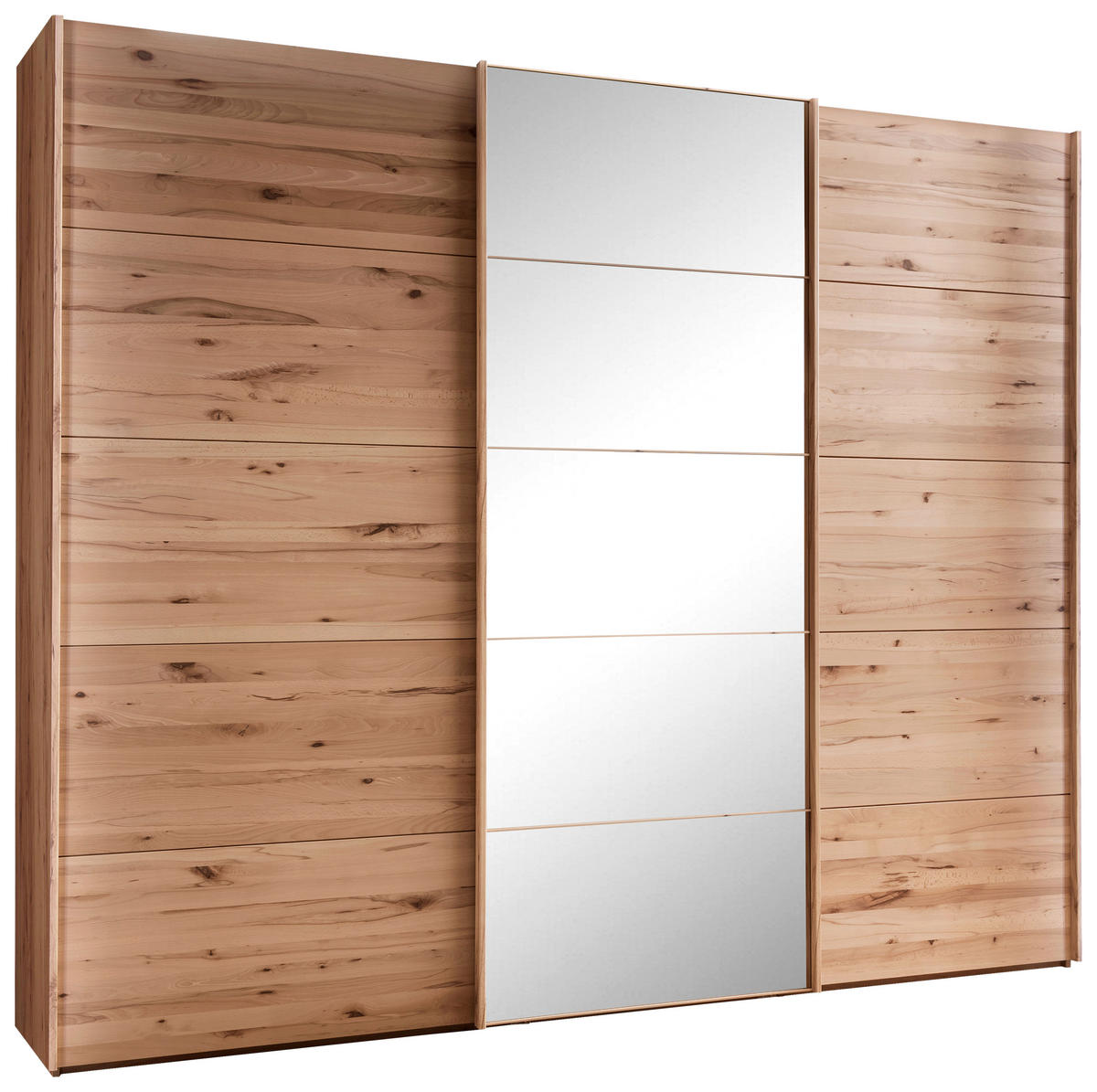 SCHWEBETÜRENSCHRANK 250/217/67 cm 3-türig Buchefarben  - Buchefarben, Natur, Glas/Holz (250/217/67cm) - Linea Natura