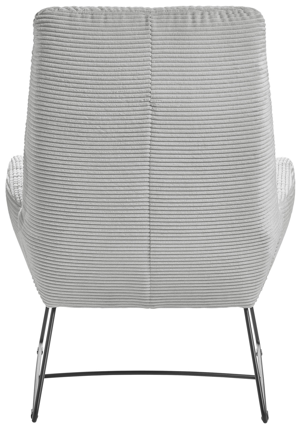 SESSEL in Cord Grau  - Schwarz/Grau, Design, Textil/Metall (82/102/81cm) - Hom`in