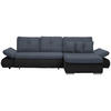 ECKSOFA in Webstoff Anthrazit, Blau  302/187 cm  - Chromfarben/Blau, Design, Kunststoff/Textil (302/187cm) - Carryhome
