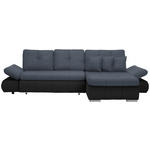 ECKSOFA in Webstoff Anthrazit, Blau  302/187 cm  - Chromfarben/Blau, Design, Kunststoff/Textil (302/187cm) - Carryhome