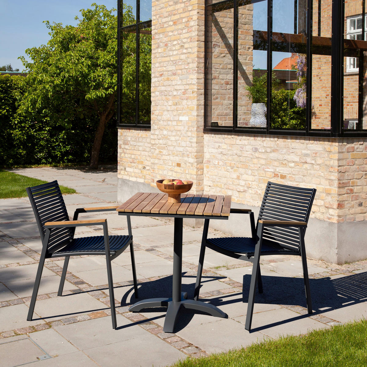 BISTROTISCH in Holz, Metall 70/70/74 cm  - Anthrazit/Naturfarben, Basics, Holz/Metall (70/70/74cm) - Ambia Garden