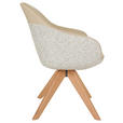 ARMLEHNSTUHL  in Lederlook, Flachgewebe  - Eichefarben/Beige, KONVENTIONELL, Holz/Textil (60/83/65cm) - Landscape