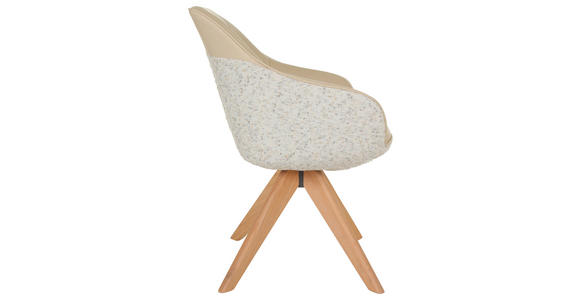 ARMLEHNSTUHL in Lederlook, Flachgewebe - Eichefarben/Beige, KONVENTIONELL, Holz/Textil (60/83/65cm) - Landscape
