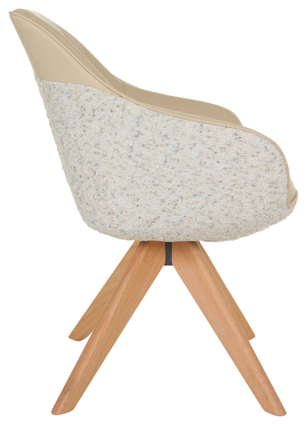 ARMLEHNSTUHL  in Lederlook, Flachgewebe  - Eichefarben/Beige, KONVENTIONELL, Holz/Textil (60/83/65cm) - Landscape