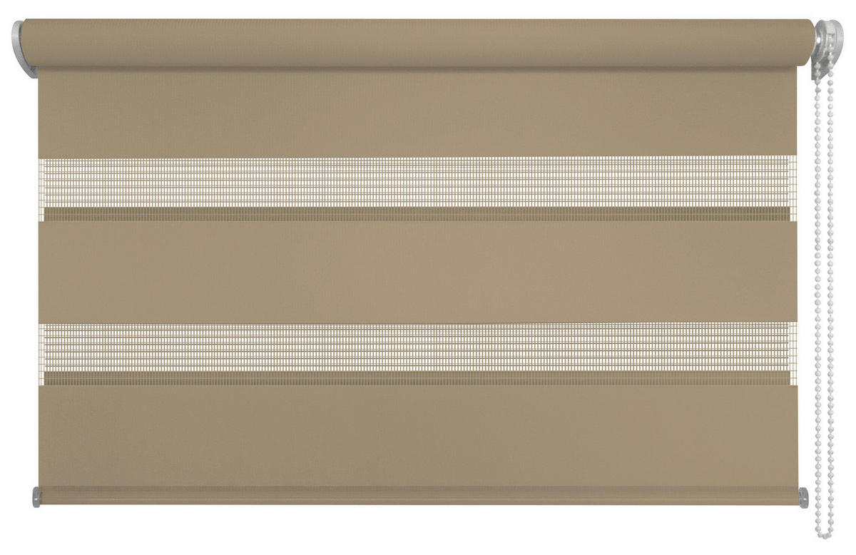 DOPPELROLLO  halbtransparent  140/160 cm    - Braun, Basics, Textil (140/160cm)