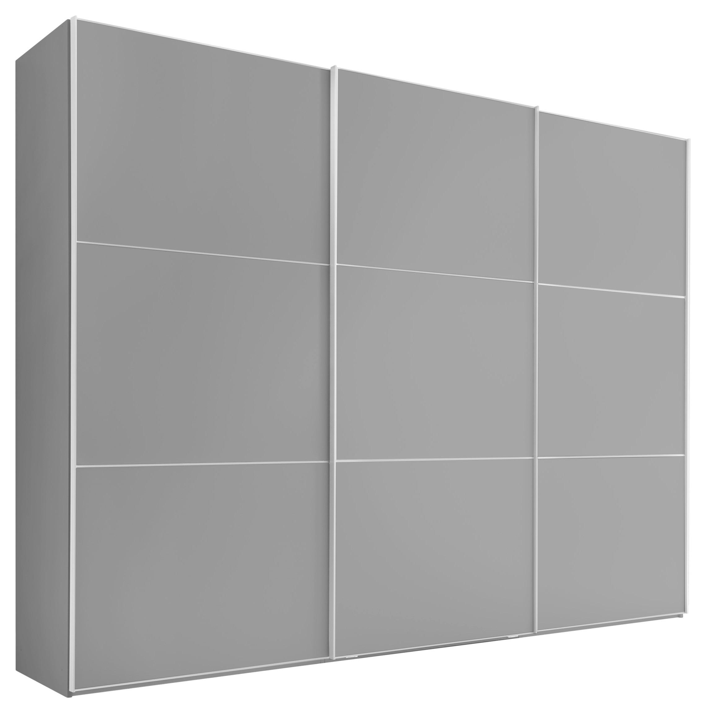 SCHWEBETÜRENSCHRANK 249/222/68 cm 3-türig Grau  - Alufarben/Grau, Holzwerkstoff/Metall (249/222/68cm) - Moderano