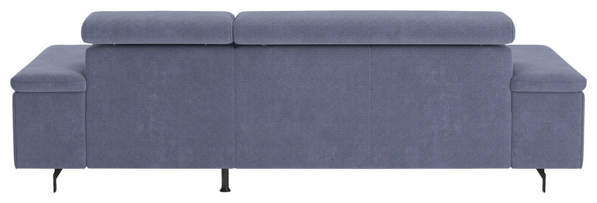 ECKSOFA in Chenille Blau  - Blau/Schwarz, Textil/Metall (267/165cm) - MID.YOU