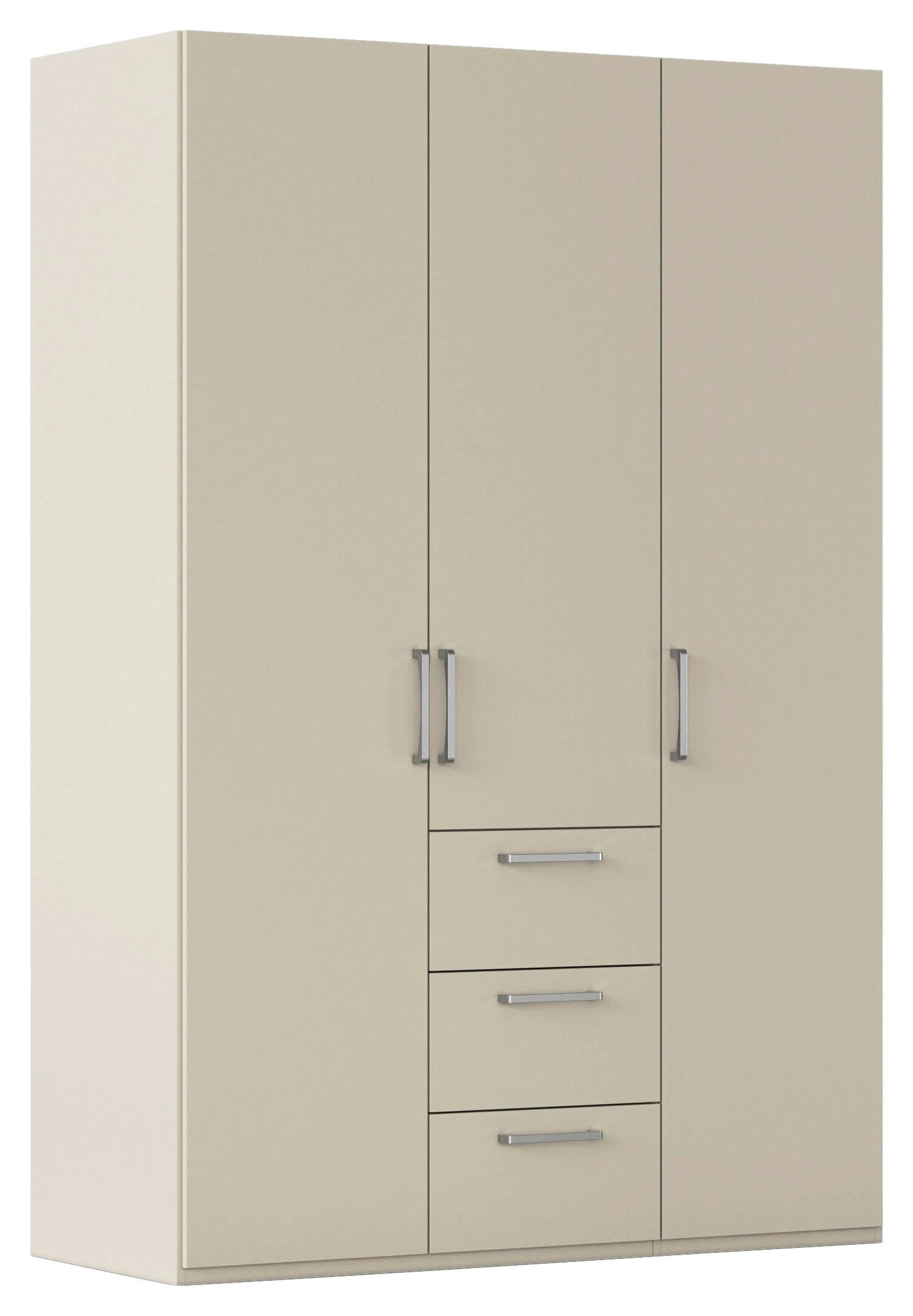 DREHTÜRENSCHRANK 151/223/61 cm,  in Champagner, 3-türig  - Edelstahlfarben/Champagner, Basics, Holzwerkstoff/Metall (151/223/61cm) - Novel