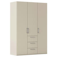 DREHTÜRENSCHRANK 151/235/61 cm,  in Champagner, 3-türig  - Edelstahlfarben/Champagner, Basics, Holzwerkstoff/Metall (151/235/61cm) - Novel