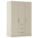 DREHTÜRENSCHRANK 151/223/61 cm,  in Champagner, 3-türig  - Edelstahlfarben/Champagner, Basics, Holzwerkstoff/Metall (151/223/61cm) - Novel