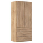 DREHTÜRENSCHRANK  in Eichefarben  - Eichefarben/Silberfarben, Design, Holzwerkstoff/Kunststoff (101/223/60cm) - Novel