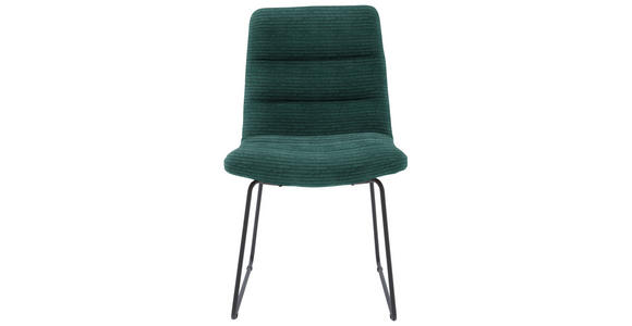 STUHL  in Cord Textil  - Schwarz/Grün, Design, Textil/Metall (52/88/66cm) - Dieter Knoll