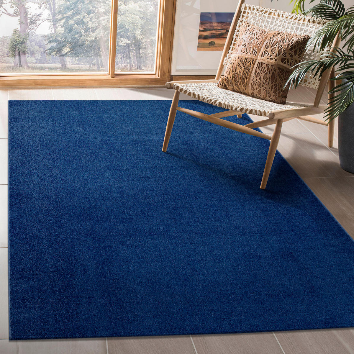 WEBTEPPICH 60/110 cm Uni Dunkelblau rechteckig  - Dunkelblau, LIFESTYLE, Kunststoff/Textil (60/110cm) - Novel