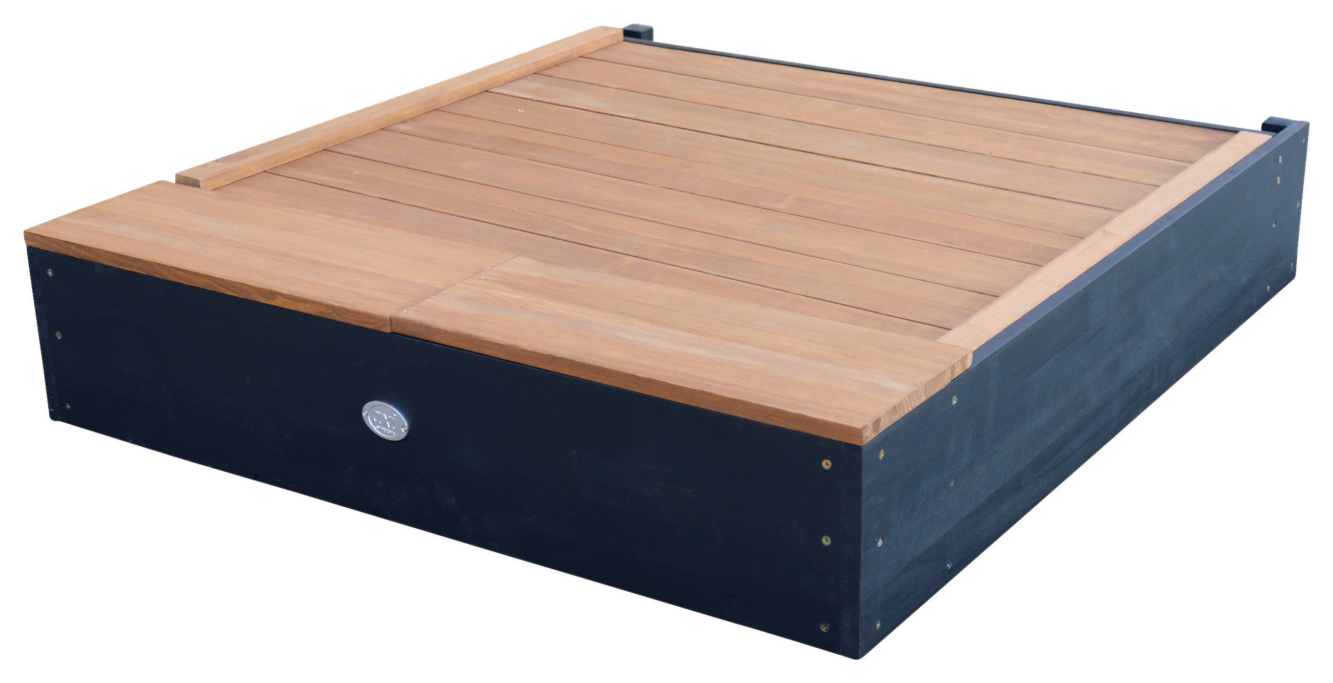 SANDKASTEN  - Anthrazit/Braun, Konventionell, Holz (90/74/100cm)