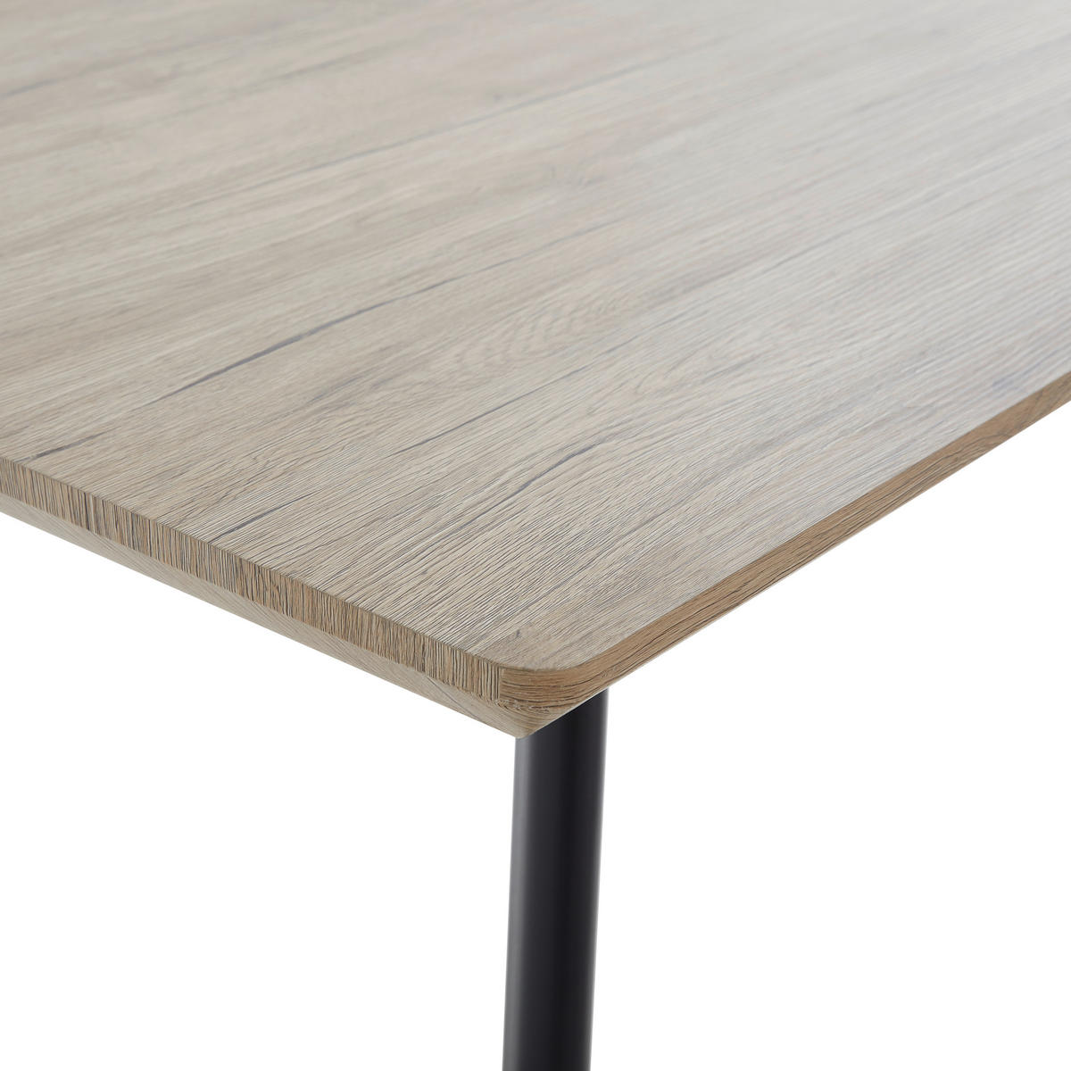 ESSTISCH rechteckig Naturfarben, Schwarz  - Schwarz/Naturfarben, MODERN, Holzwerkstoff/Metall (160/90/76cm) - MID.YOU