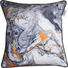 KISSENHÜLLE Creme, Dunkelblau, Grau, Orange 45/45 cm - Creme/Dunkelblau, Textil (45/45cm) - Schöner Wohnen