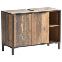 WASCHBECKENUNTERSCHRANK 80/49,3/33 cm  - Schwarz/Braun, KONVENTIONELL, Holzwerkstoff/Kunststoff (80/49,3/33cm) - Stylife