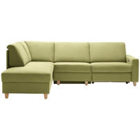ECKSOFA in Flachgewebe Hellgrün  203/261 cm  - Eichefarben/Hellgrün, KONVENTIONELL, Holz/Textil (203/261cm) - Sedda