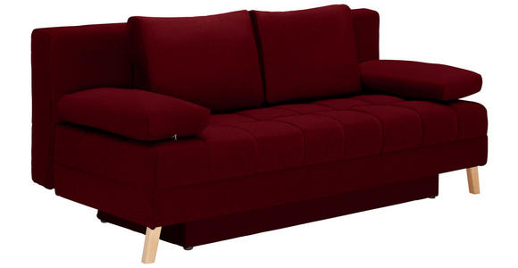 SCHLAFSOFA Webstoff Dunkelrot  - Naturfarben/Dunkelrot, KONVENTIONELL, Holz/Textil (195/90/90cm) - Cantus