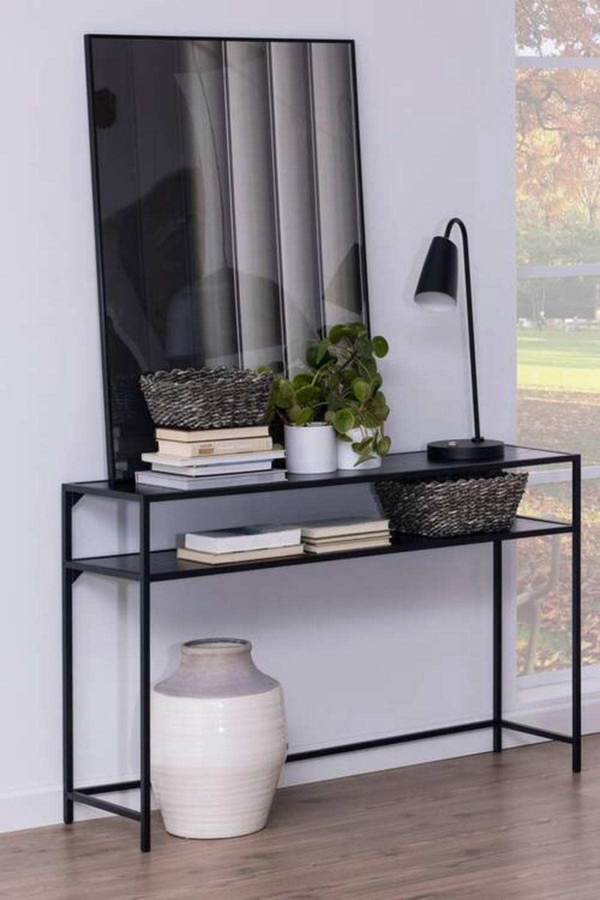 KONSOLENTISCH Schwarz  - Schwarz, Trend, Holzwerkstoff/Metall (120/79/35cm)
