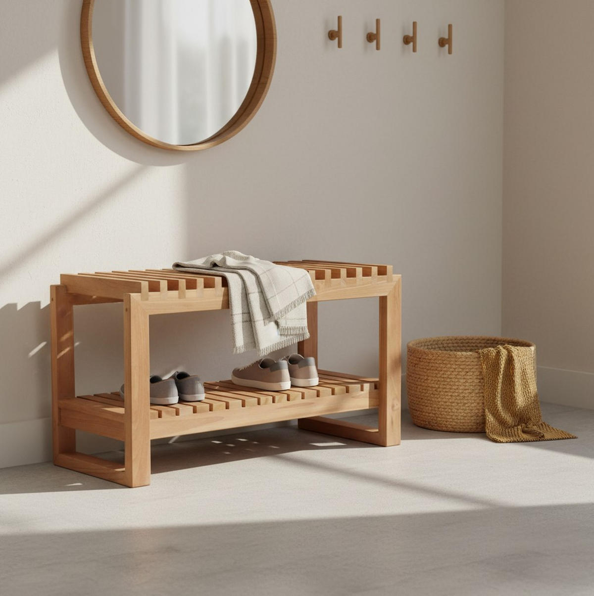 TABURET, dřevo, 80/35/46 cm - přírodní barvy, Design, dřevo (80/35/46cm) - Livetastic