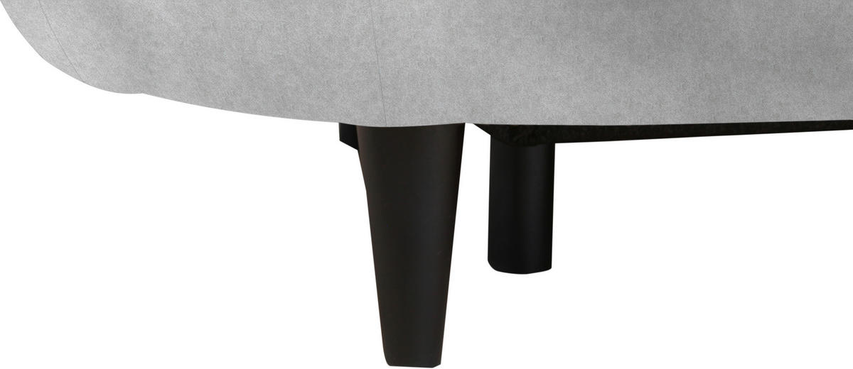 SCHLAFSOFA in Velours Hellgrau  - Hellgrau/Schwarz, Design, Holz/Textil (213/89/105cm) - Novel