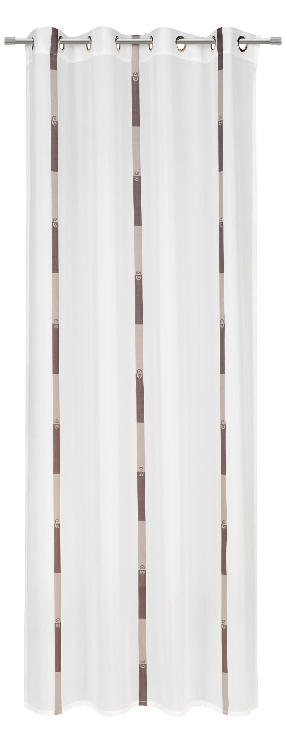 ÖSENVORHANG halbtransparent  - Taupe/Braun, KONVENTIONELL, Textil (140/260cm) - Dieter Knoll