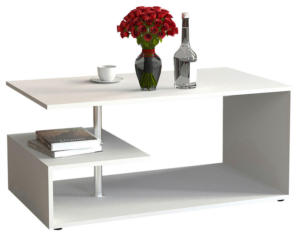 COUCHTISCH in Holzwerkstoff 91/53/42 cm  - Weiss/Schwarz, Design, Holzwerkstoff/Kunststoff (91/53/42cm) - MID.YOU