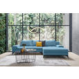 ECKSOFA in Webstoff Blau  - Blau/Schwarz, Design, Textil/Metall (315/212cm) - Carryhome