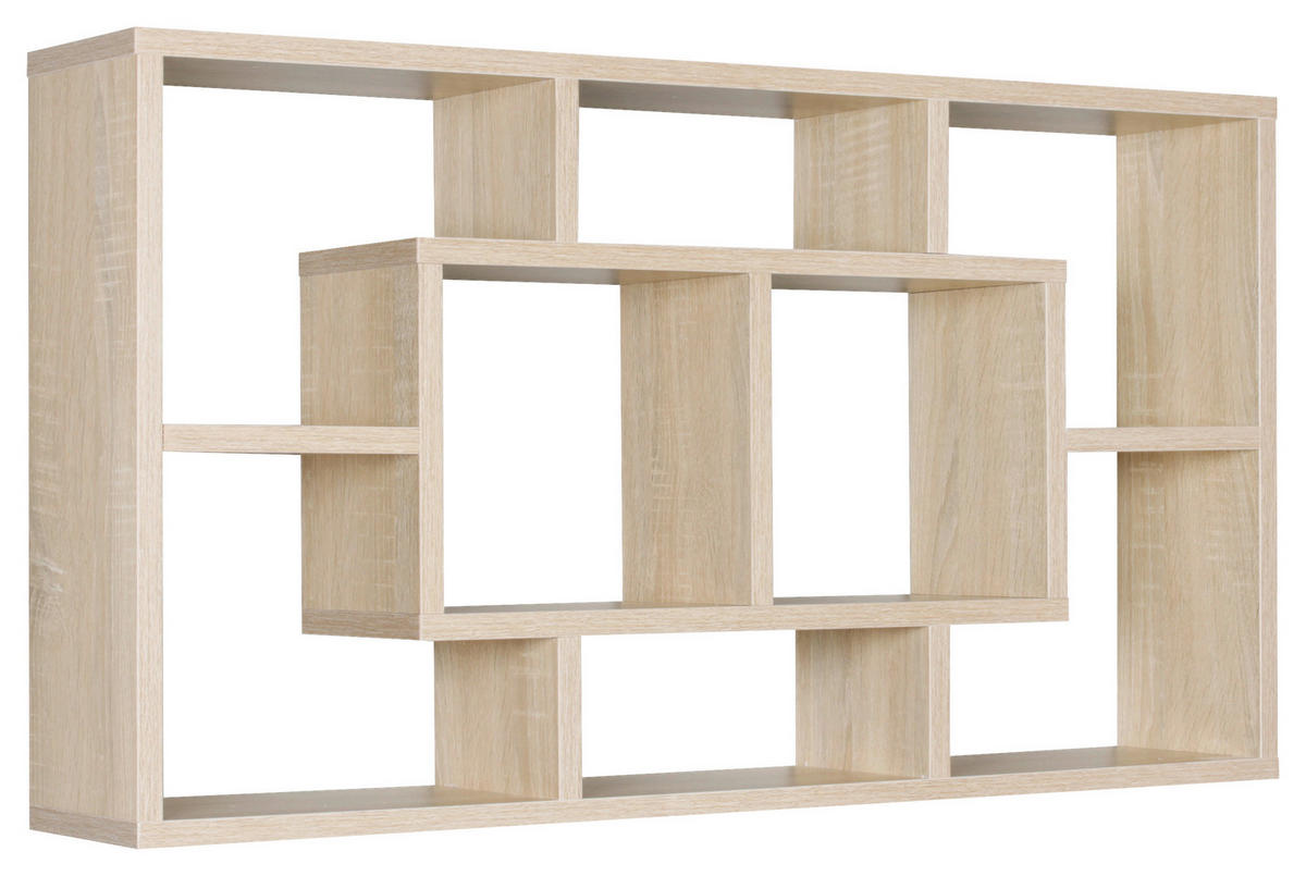 POLICA ZIDNA boje hrasta  drvni materijal  - boje hrasta, Konvencionalno, drvni materijal (85/47,5/16cm) - MID.YOU