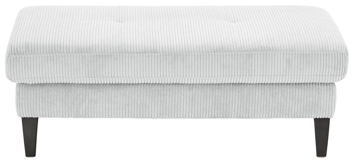 HOCKER in Textil Silberfarben  - Silberfarben/Schwarz, Modern, Textil/Metall (130/45/67cm) - Beldomo Style