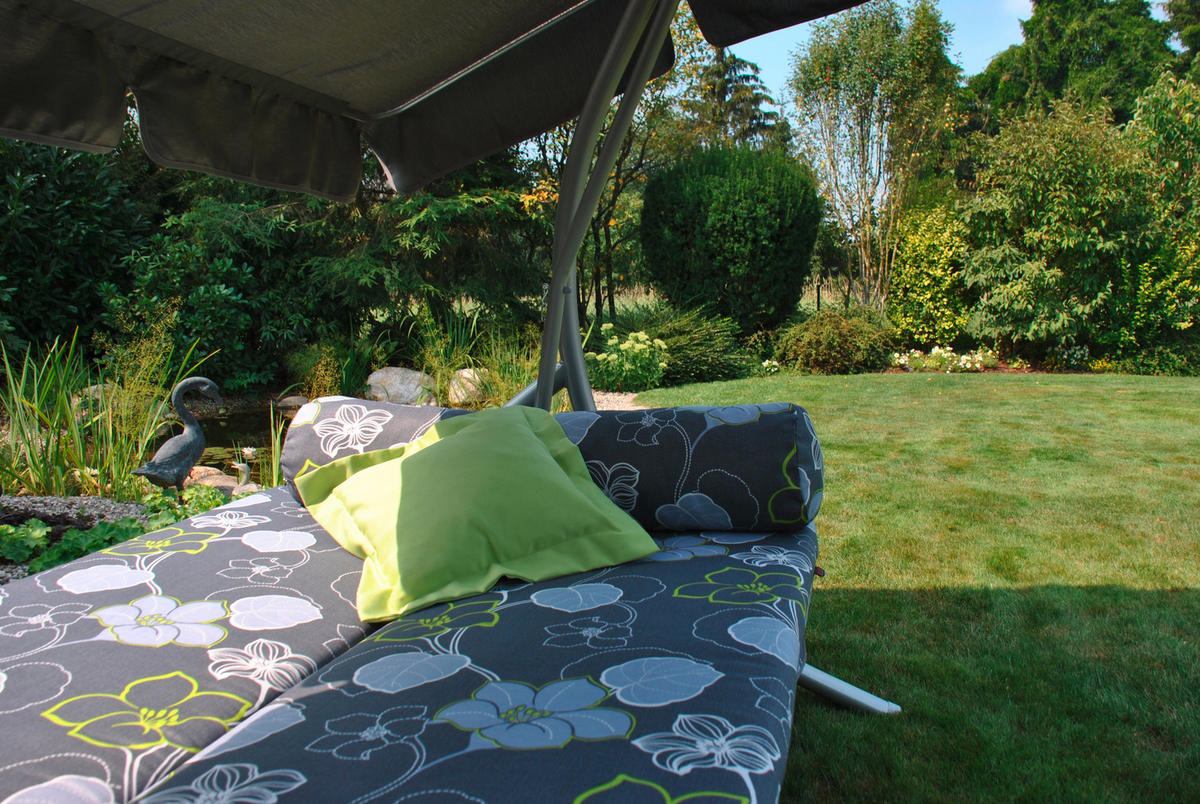 HOLLYWOODSCHAUKEL 210/160/145 cm  - Anthrazit/Grau, Basics, Kunststoff/Textil (210/160/145cm) - Boxxx
