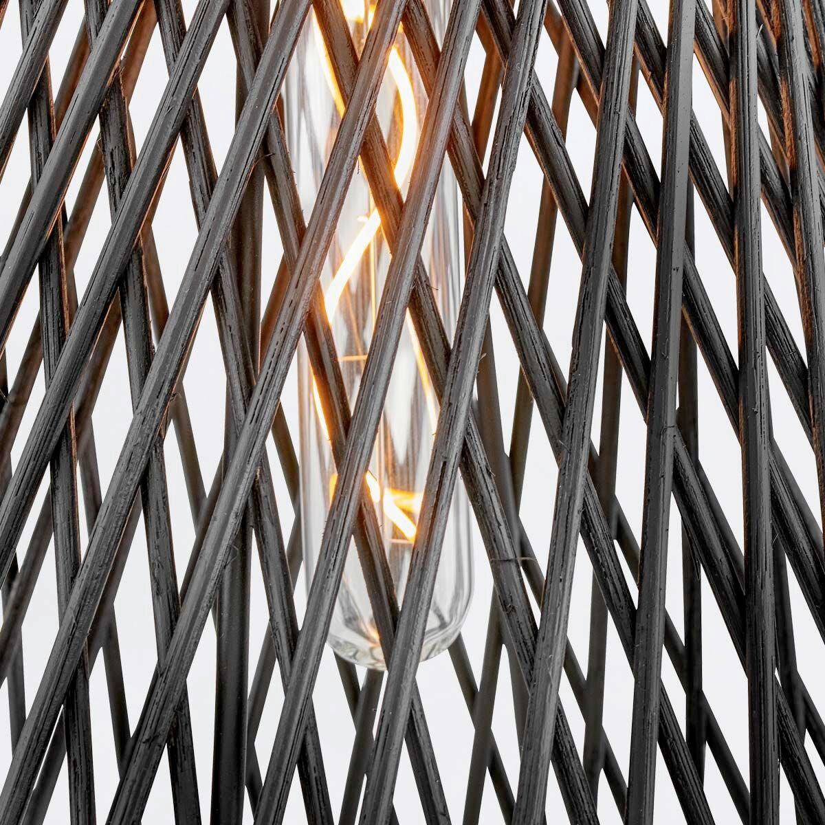 HÄNGELEUCHTE Twyla  57,7/30,5/30,5 cm  - Schwarz, Natur, Holz/Metall (57,7/30,5/30,5cm) - Elstead Lighting