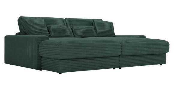BIGSOFA in Cord Waldgrün - Waldgrün/Schwarz, MODERN, Kunststoff/Textil (230/85/190cm) - Carryhome