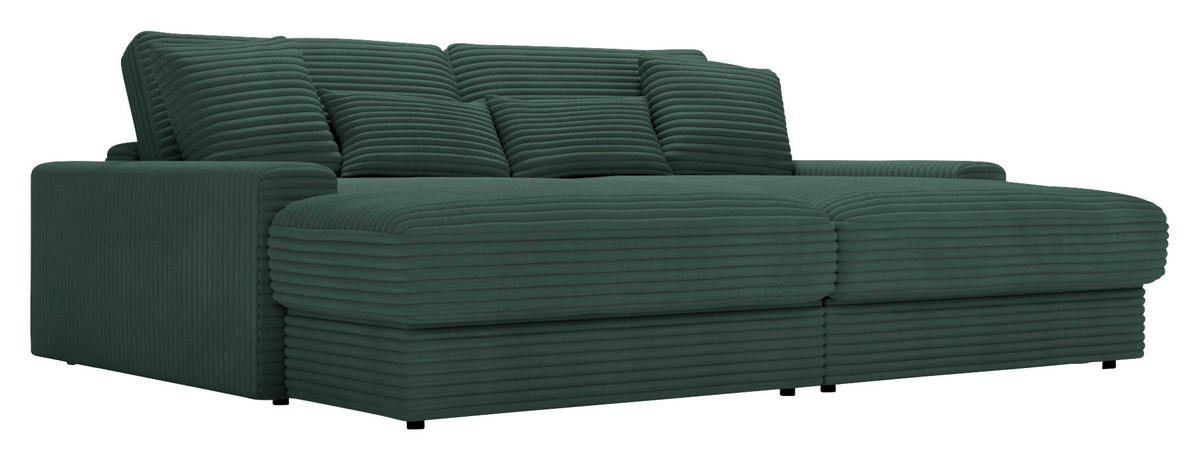 BIGSOFA in Cord Waldgrün  - Waldgrün/Schwarz, Modern, Kunststoff/Textil (230/85/190cm) - Carryhome