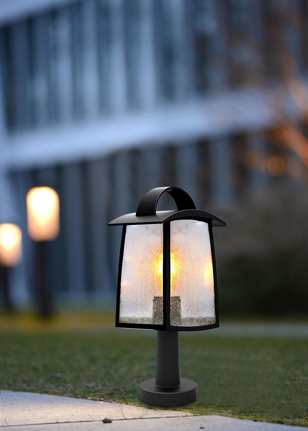 AUßENWANDLEUCHTE KELSEY   - Klar/Schwarz, Design, Glas/Metall (40/17/15cm)