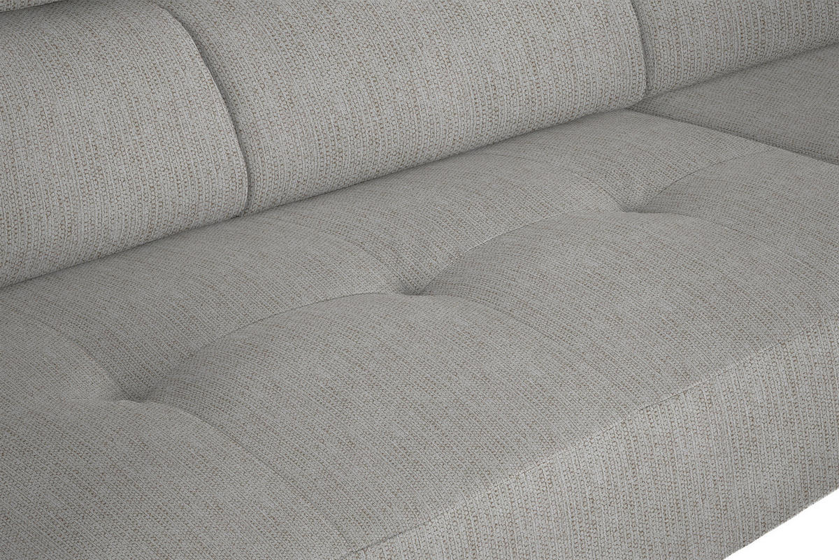 ECKSOFA in Webstoff Beige  - Beige/Schwarz, Design, Textil/Metall (280/205cm) - MID.YOU