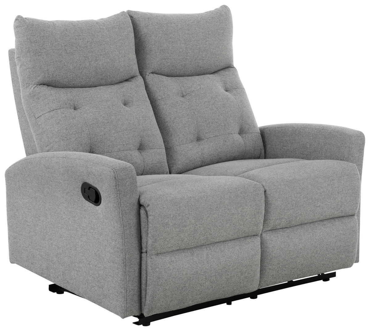 SITZGARNITUR Mikrofaser Grau  - Schwarz/Grau, Design, Textil/Metall - Livetastic