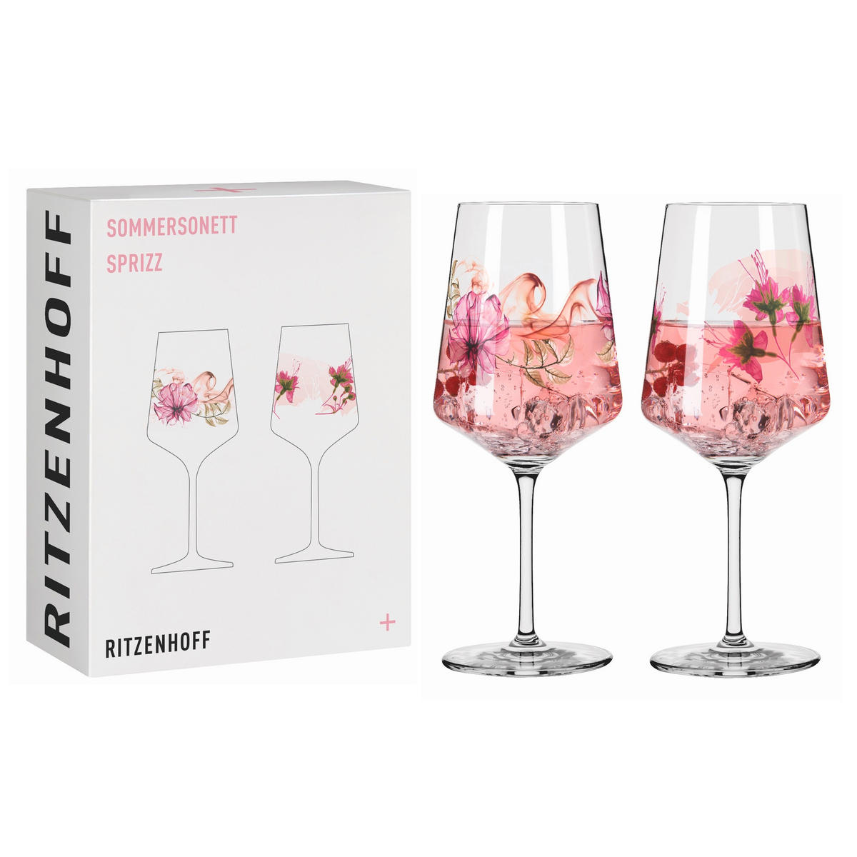 SPRITZERGLAS 544 ml 2-teilig  - Rosa/Grün, LIFESTYLE, Glas (20,3/26,6/10,1cm) - Ritzenhoff