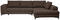 ECKSOFA Dunkelbraun Webstoff  - Dunkelbraun/Schwarz, Design, Textil/Metall (314/211cm) - Stylife