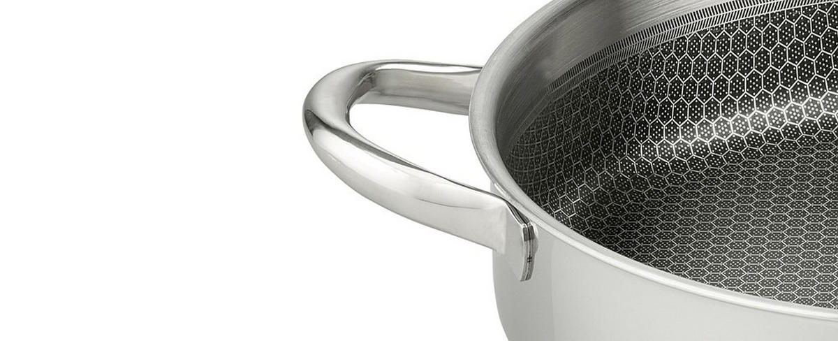 PÁNEV NA DUŠENÍ,  28 cm cm  - barvy nerez oceli, Basics, kov (28 cmcm) - ELO