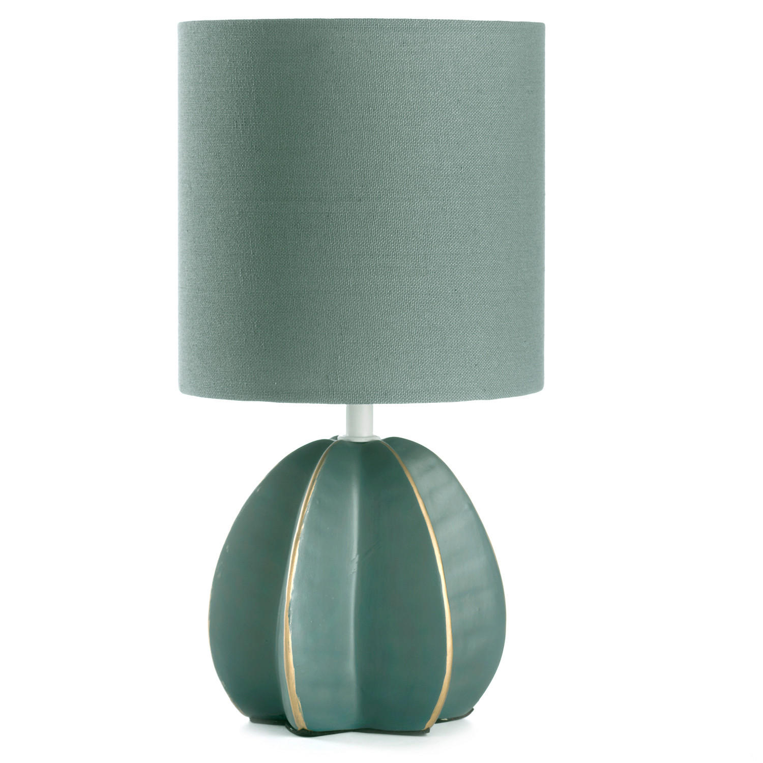 STOLNÍ LAMPA, E14, 17/32 cm  - modrá, Design, textil/keramika (17/32cm)