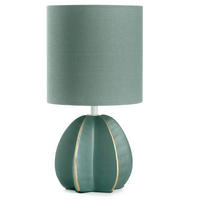 STOLNÍ LAMPA, E14, 17/32 cm  - modrá, Design, textil/keramika (17/32cm)