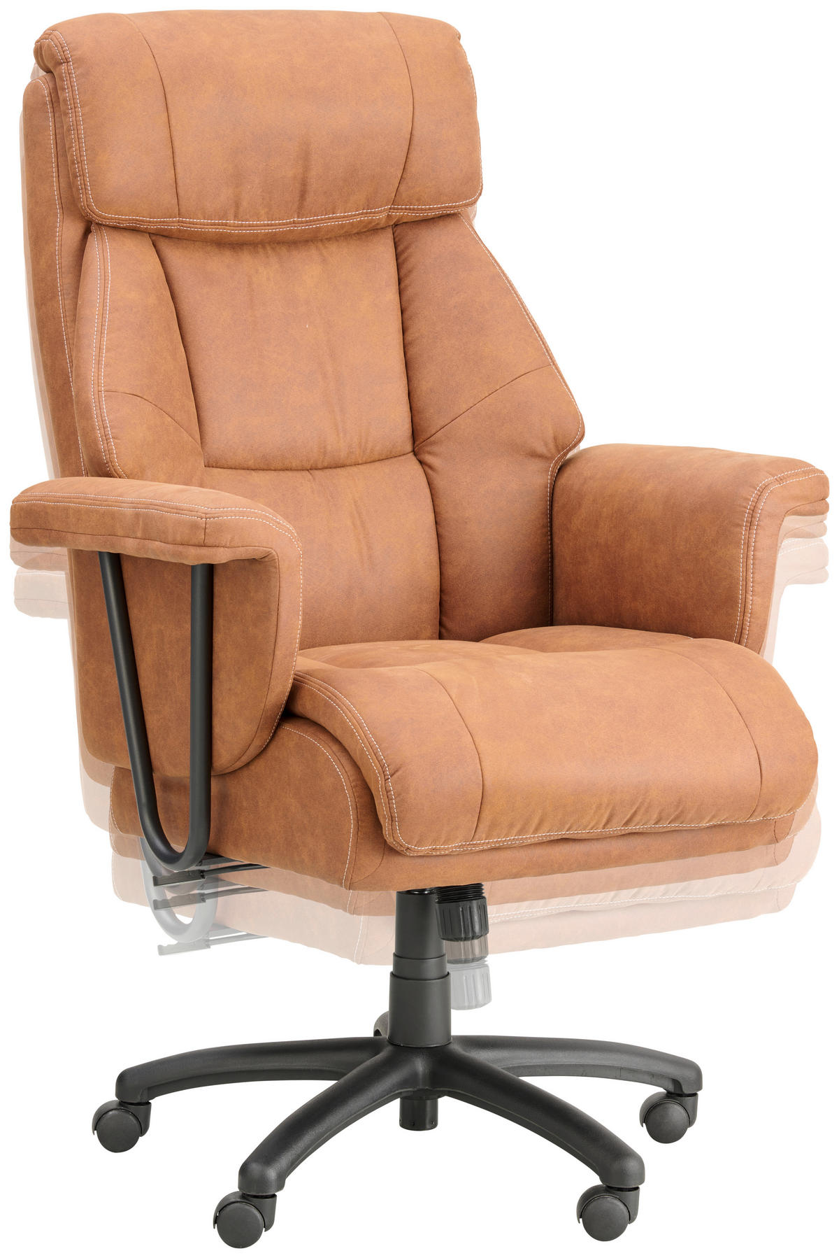 CHEFSESSEL  in Velours Braun, Schwarz  - Schwarz/Braun, MODERN, Kunststoff/Textil (84/120-128/85cm) - MID.YOU