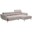 ECKSOFA  in Cord Naturfarben  277/174 cm  - Schwarz/Naturfarben, KONVENTIONELL, Textil/Metall (277/174cm) - Carryhome