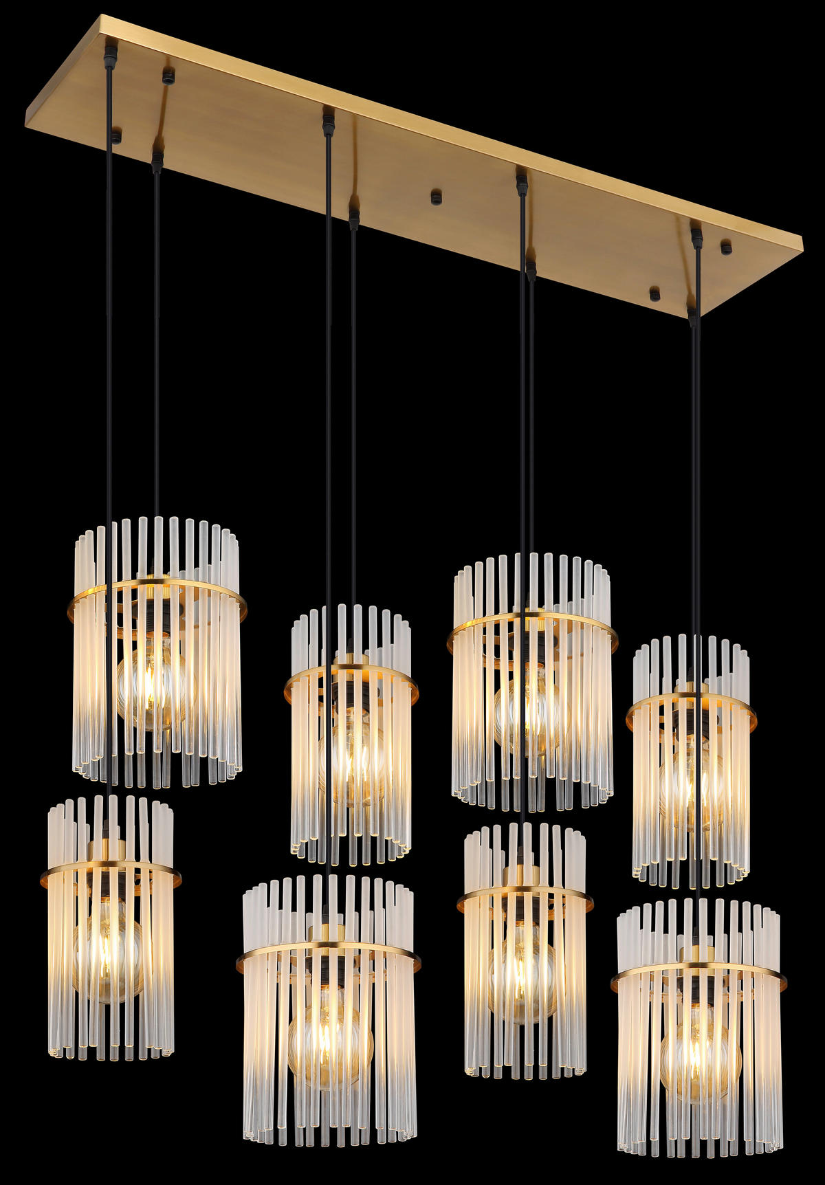 HÄNGELEUCHTE 110/38/125 cm  - Klar/Goldfarben, Trend, Glas/Kunststoff (110/38/125cm) - Globo